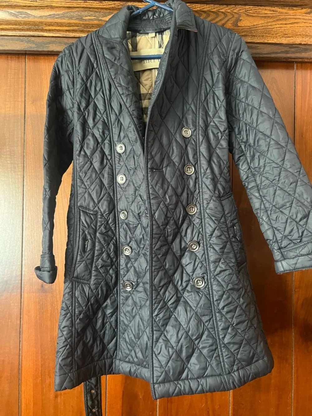Burberry Black Quilted Belted Trench Coat - Picture 2 of 10